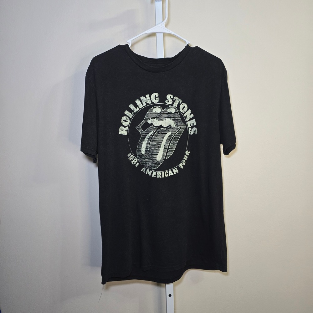 The Rolling Stones 1981 American Tour Black Graphic T Shirt‎ Mens Size M